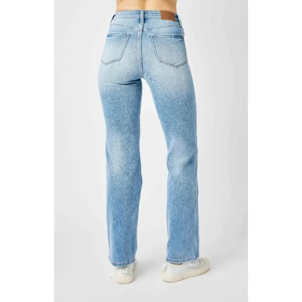 #1726 Judy Blue True to Size Tummy Control NWT Straight Leg Jeans 5-15 (27-32) - Picture 4 of 5